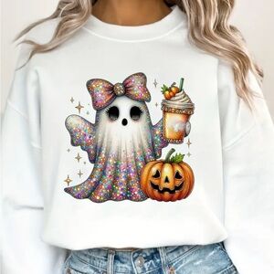 Sparkle  Ghost Halloween Sweatshirt